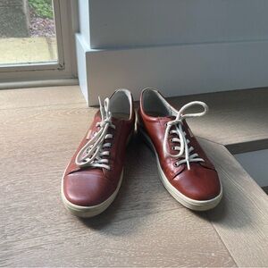 Ecco Red Leather Sneakers